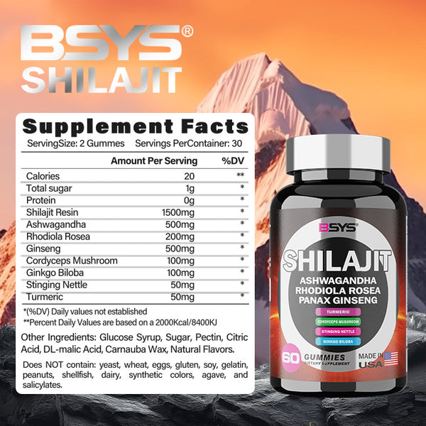 BSYS 8IN1 Shilajit Gummies for Enhanced Wellness and Vitality