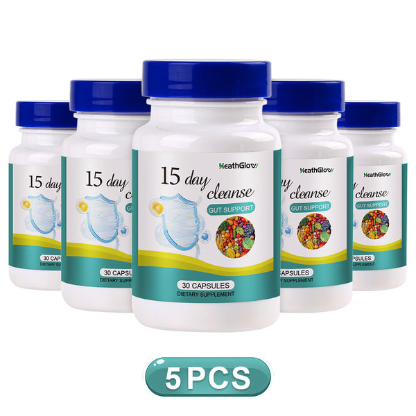 HeathFlow 15 Day Cleanse - Premium Gut Support Capsules