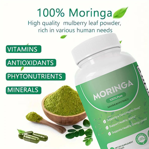 Pura Moringa Leaf Capsules for Energy, Metabolism & Immune Support