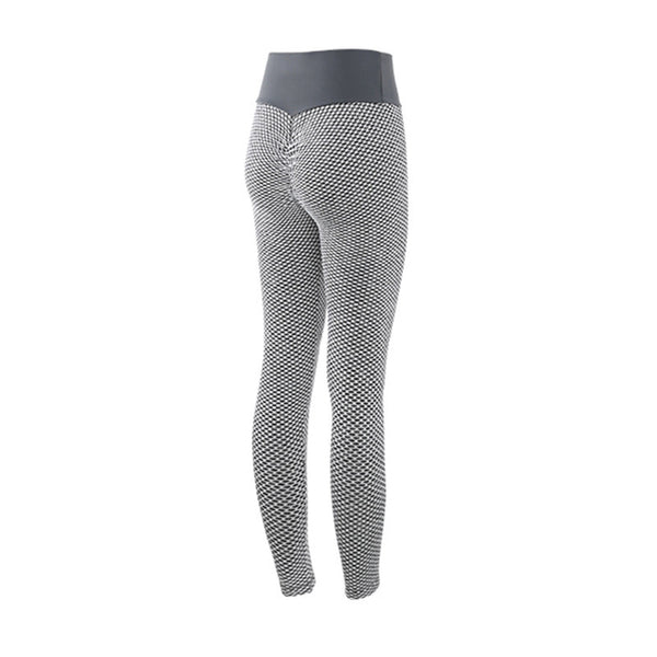 Elevate Wellness: Seamless High-Waist Plaid Leggings