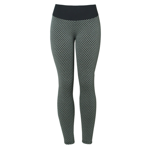 Elevate Wellness: Seamless High-Waist Plaid Leggings