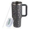 40oz Stainless Steel Travel Mug with Straw and Handle - BPA Free - BloomRadiant