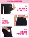 Cropped High-Waisted Yoga Pants with Slanted Pockets - Luxe Comfort for Every Move