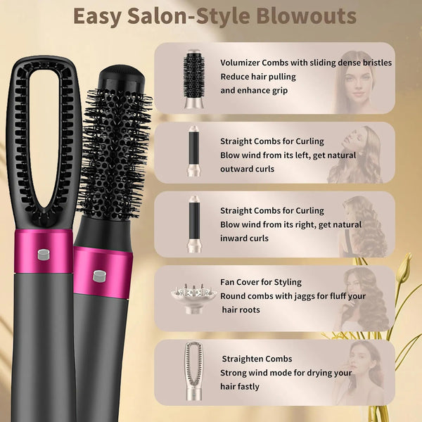 5-in-1 Luxe Hair Dryer Brush for Effortless Styling and Radiant Results