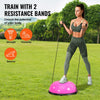 VEVOR 23 Inch Half Exercise Ball Trainer with Resistance Bands & Pump for Ultimate Balance and Strength