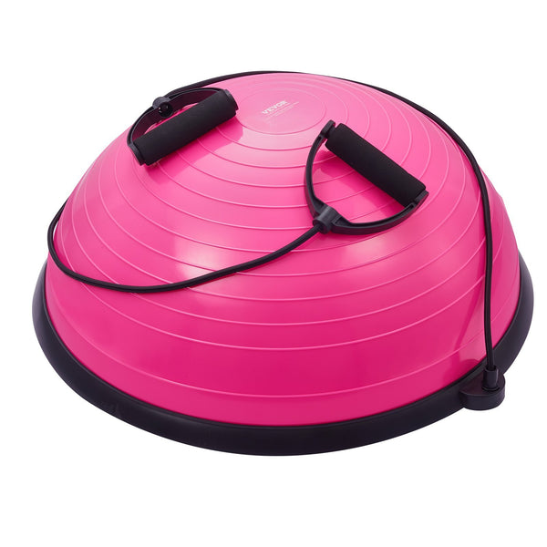 VEVOR 23 Inch Half Exercise Ball Trainer with Resistance Bands & Pump for Ultimate Balance and Strength