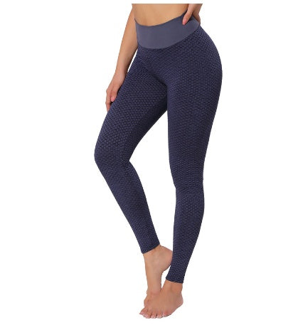 Elevate Wellness: Seamless High-Waist Plaid Leggings