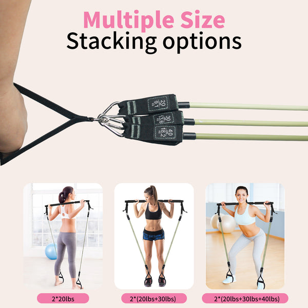 Professional Yoga & Pilates Bar Kit - 18-Piece Versatile Workout Set for Ultimate Comfort and Performance