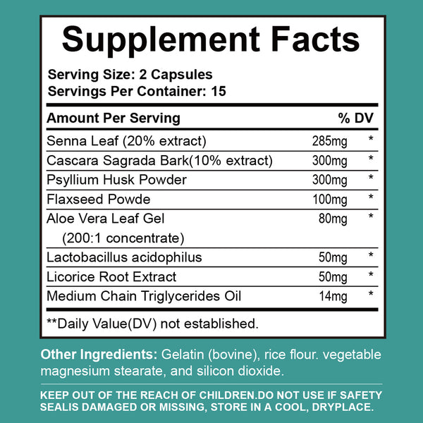 HeathFlow 15 Day Cleanse - Premium Gut Support Capsules