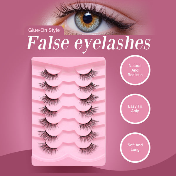 Natural Elegance Wispy Eyelashes - 7 Pairs of Comfortable, Lightweight Lashes