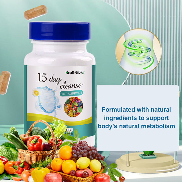 HeathFlow 15 Day Cleanse - Premium Gut Support Capsules