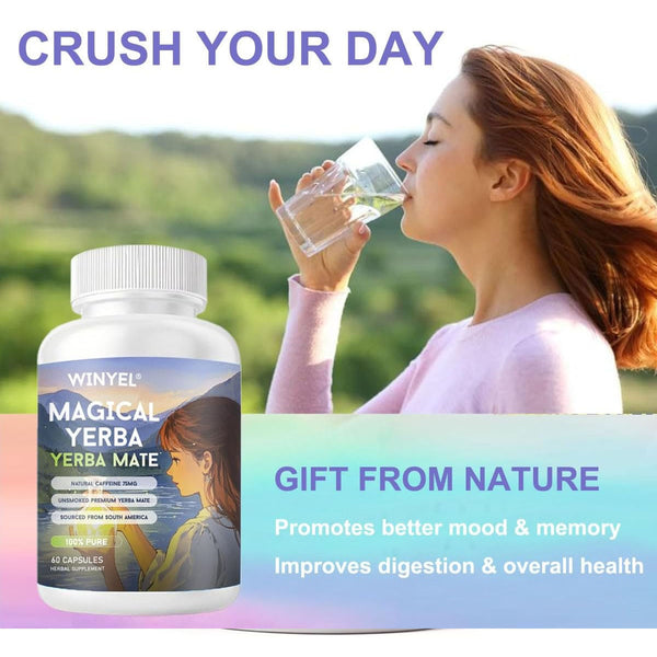WINYEL Yerba Mate Energy Capsules: Natural Caffeine & Mental Clarity Support