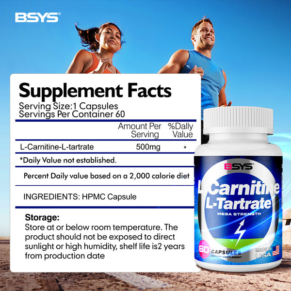 BSYS L-Carnitine L-Tartrate 60 Caps - Elevate Your Wellness Journey