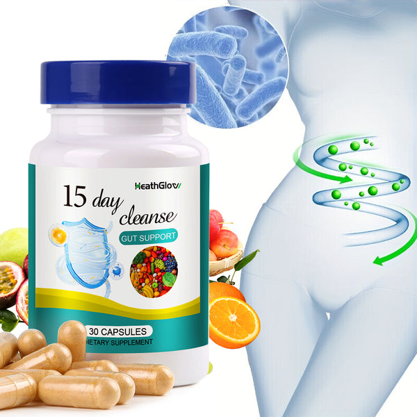 HeathFlow 15 Day Cleanse - Premium Gut Support Capsules