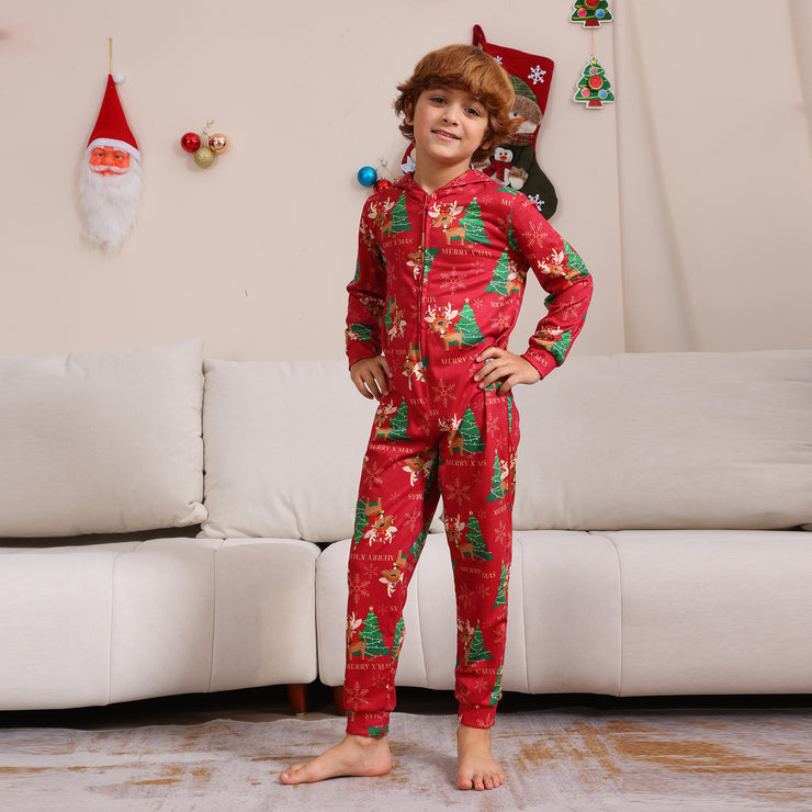 Festive Family Christmas Long Sleeve Trousers Set for Boys and Girls