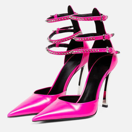 Glamourous Pointed Patent Leather High Heel Sandals