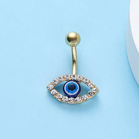 Glimmering Eye Pendant Belly Button Ring: A Triumph of European & American Elegance
